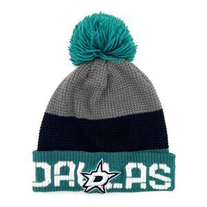 Dallas Stars Reebok Center Ice Collection NHL Beanie Hat Ski Cap One Size PomPom